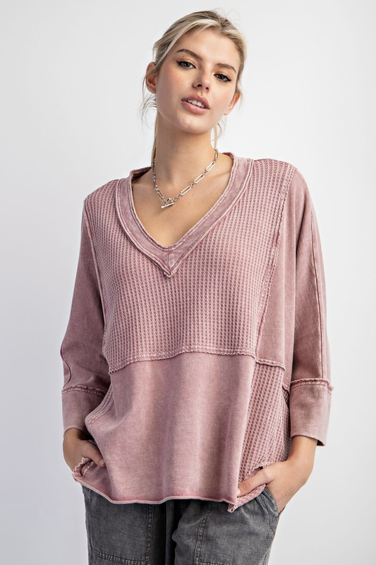 Mauve V-neck Top